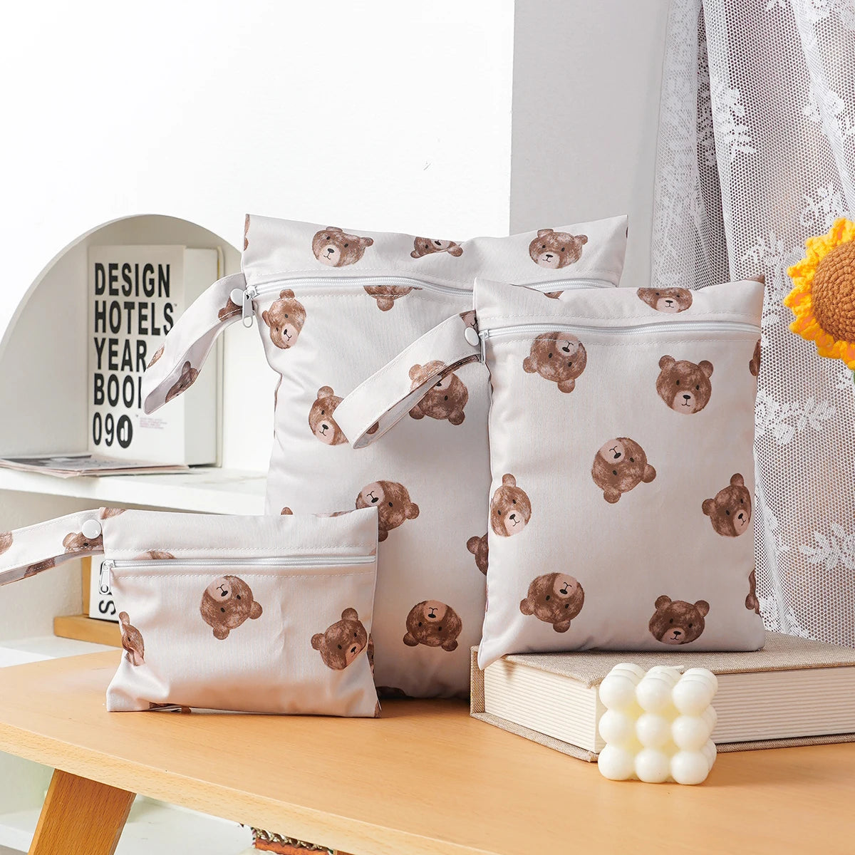 3-er Set wasserfeste Windeltaschen