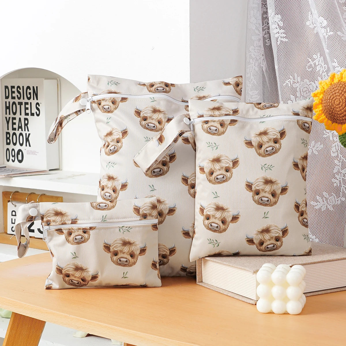 3-er Set wasserfeste Windeltaschen