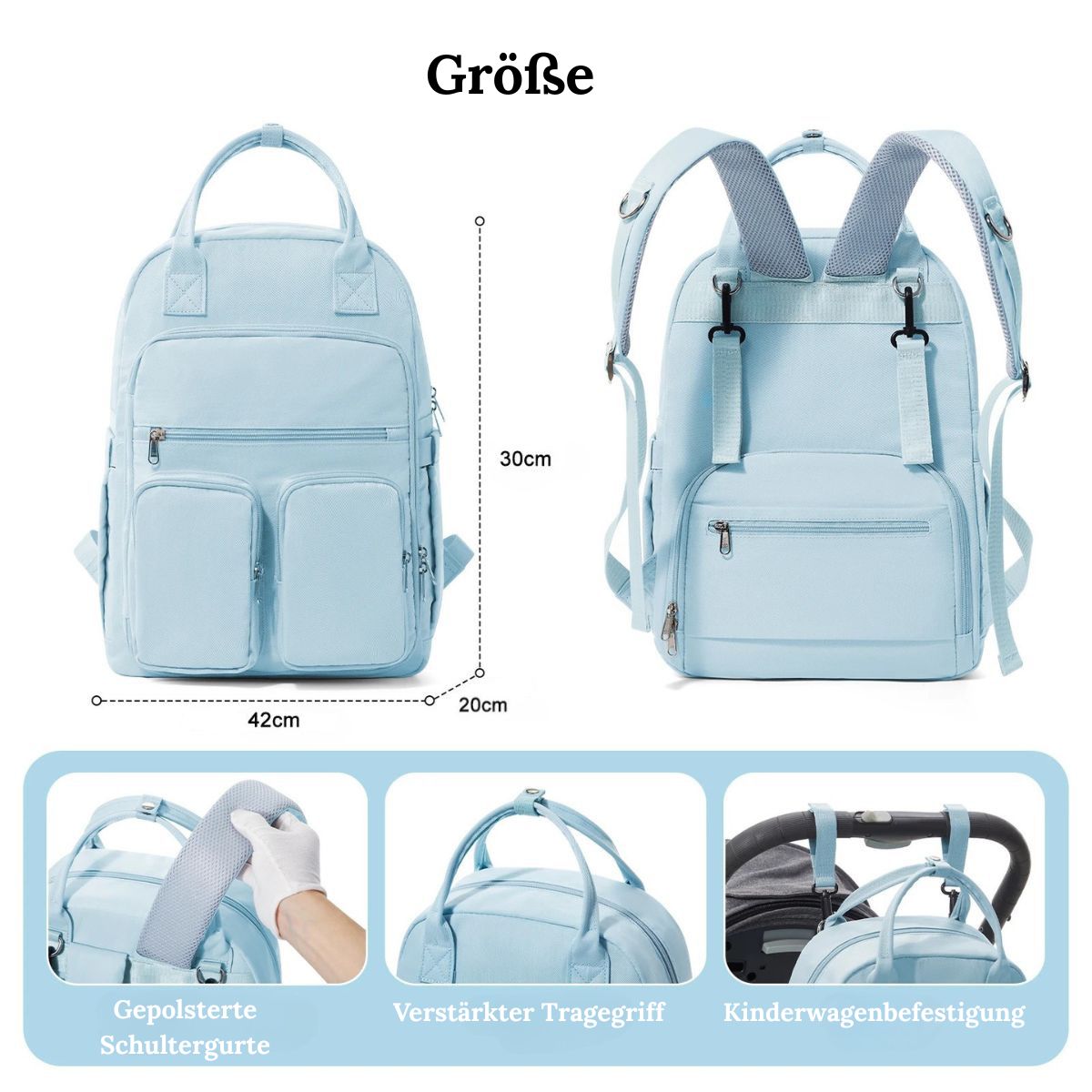 Multifunktionaler Wickelrucksack