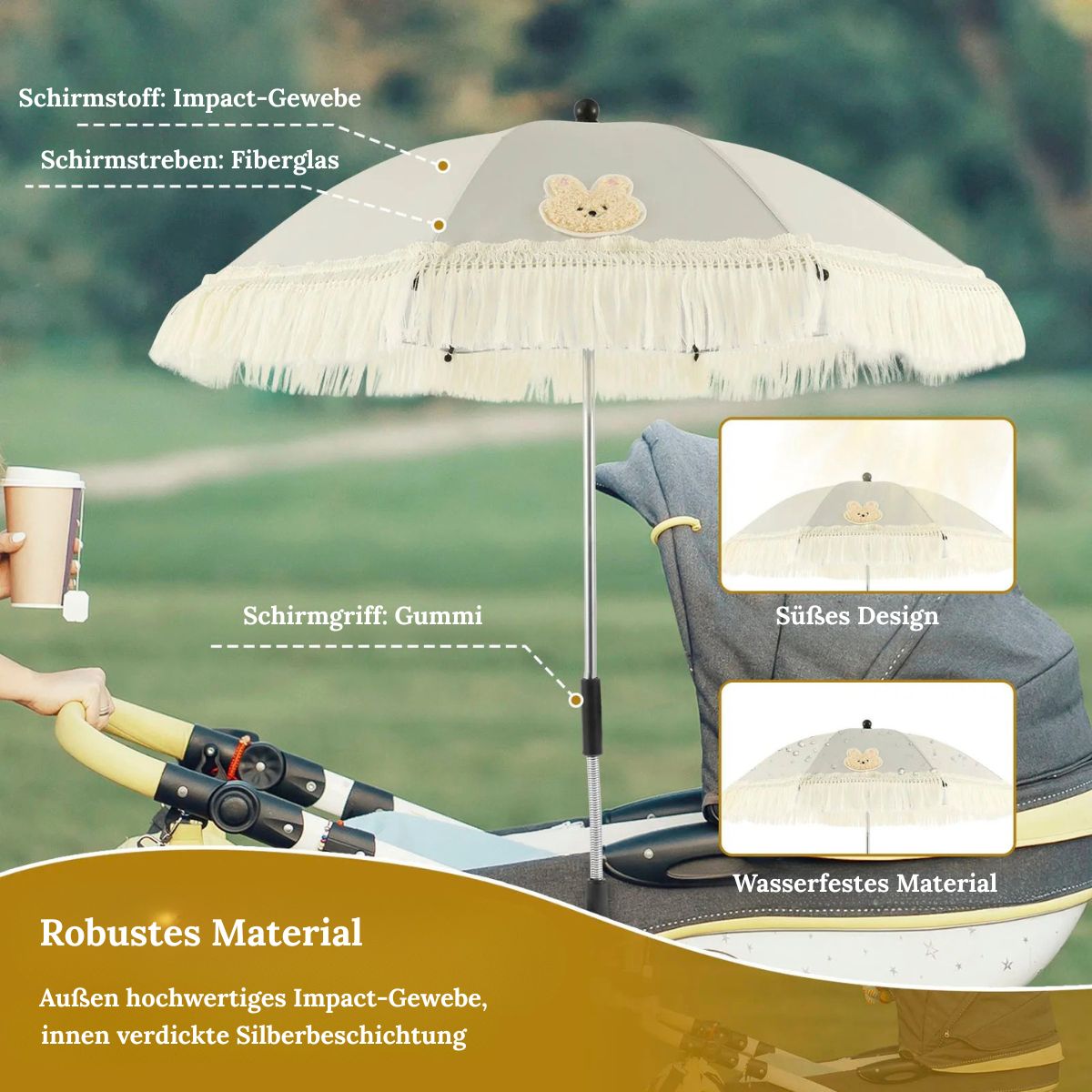 Boho Sonnenschirm für Baby und Kinderwagen